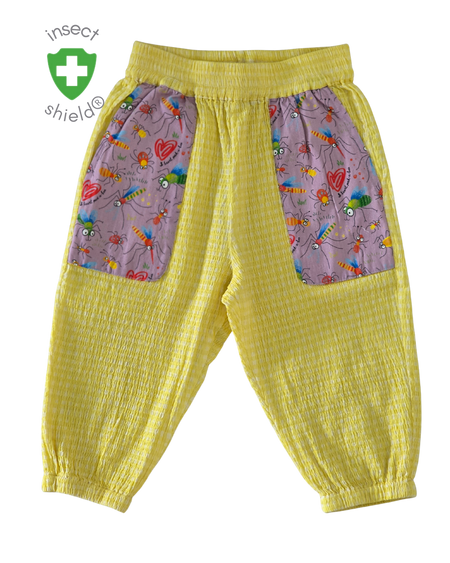 Dusty Lilac insect shield kids explorer pants – lifestyle shot 1