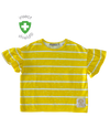 Zesty Yellow insect shield kids frill tee – lifestyle shot
