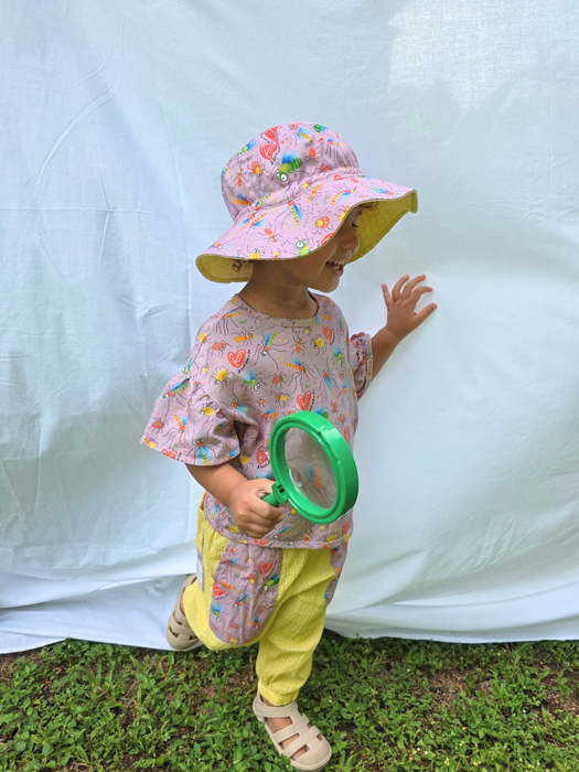 🦋 Reversible Ponytail Friendly Bucket Hat- Dusty Lilac
