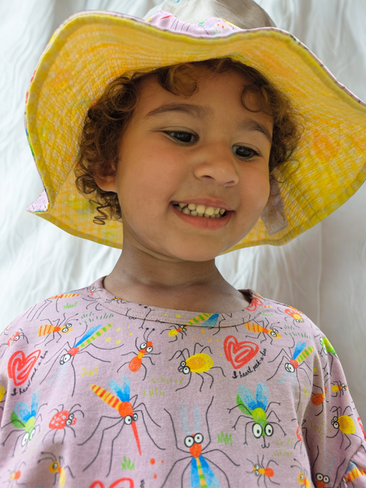 🦋 Reversible Ponytail Friendly Bucket Hat- Dusty Lilac